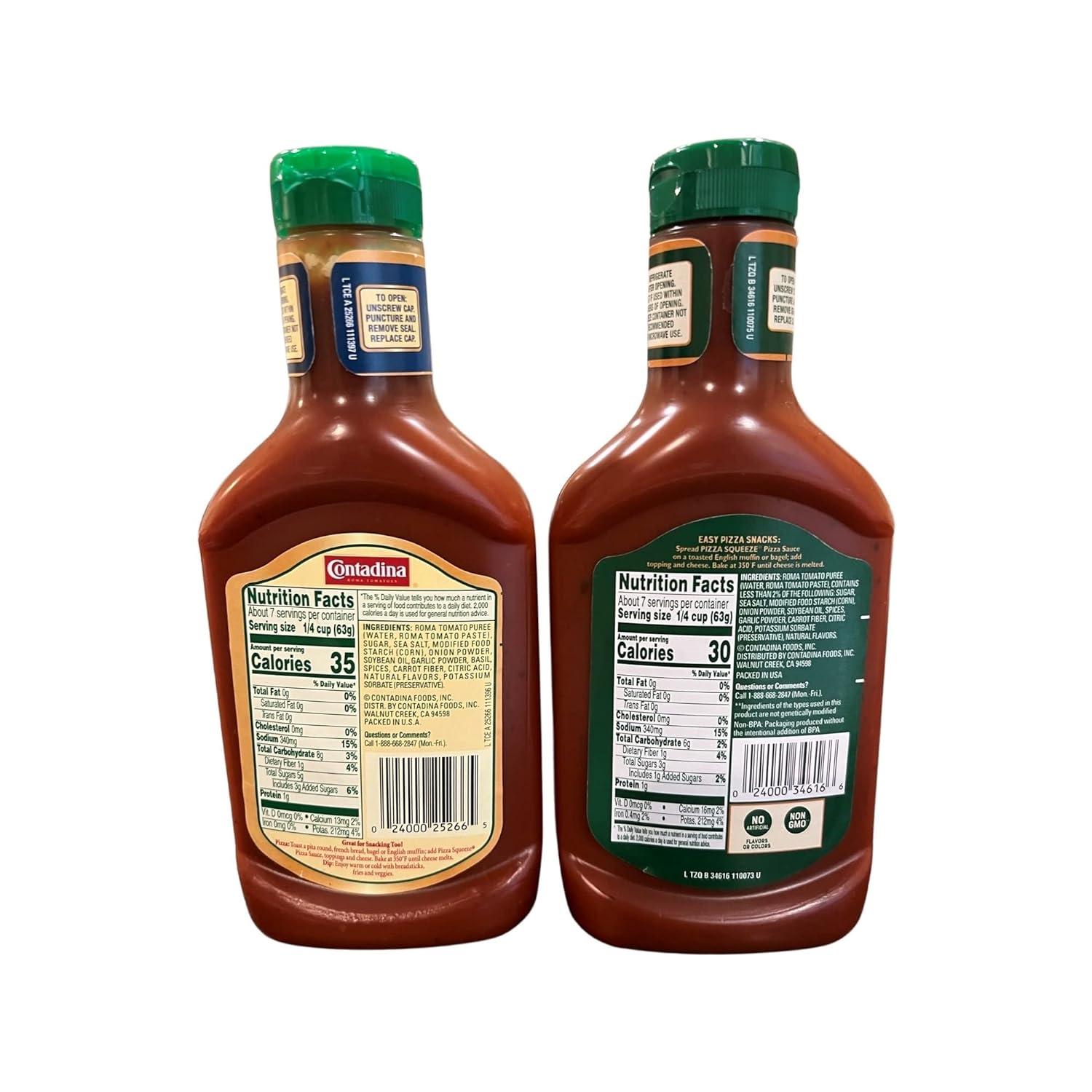 Contadina Pizza Sauce Original and Sweet Tomato Basil Pack of 2