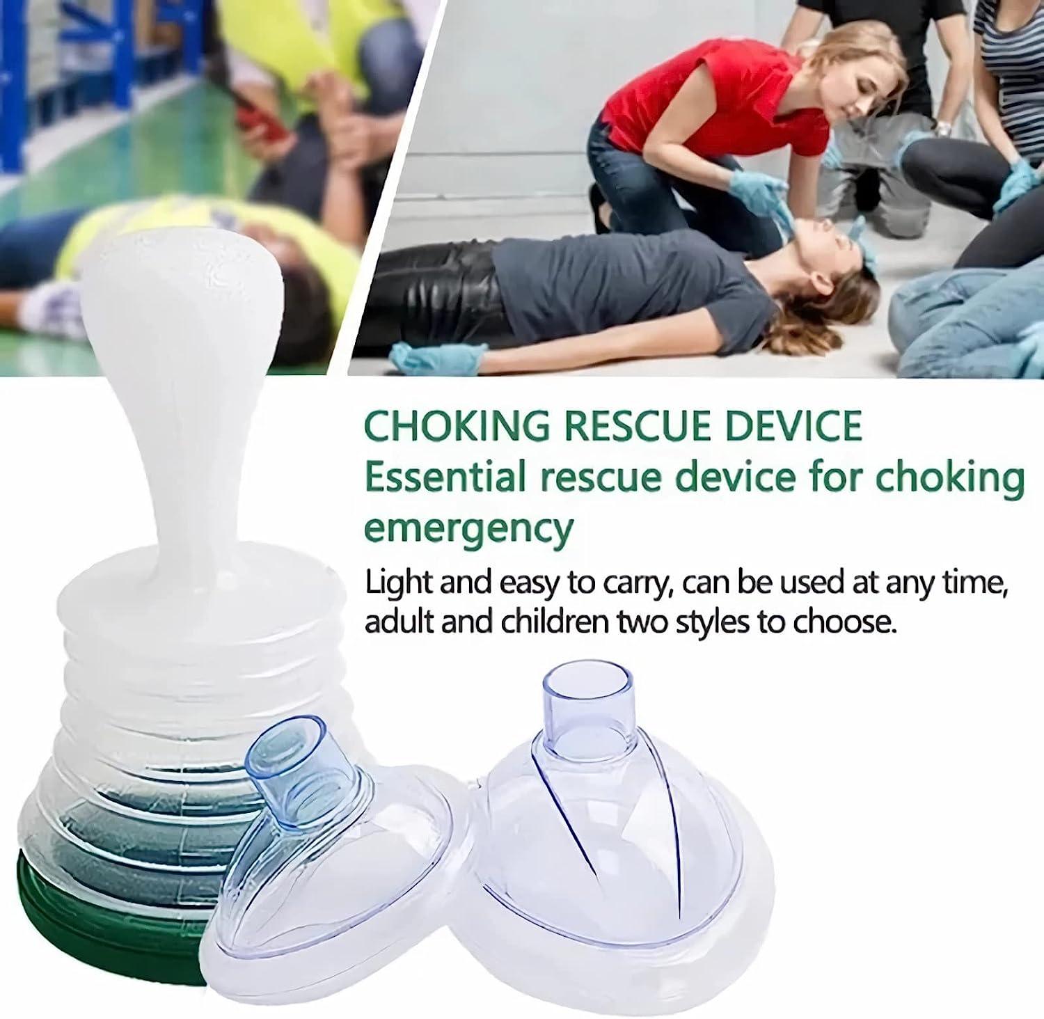 2 Set Choking Emergency Device Rescue Device, First Aid Choking Device with  CPR Masks for Adults and Kids and Suction Device for Fast Relief, Portable  First aid kit (Yellow)