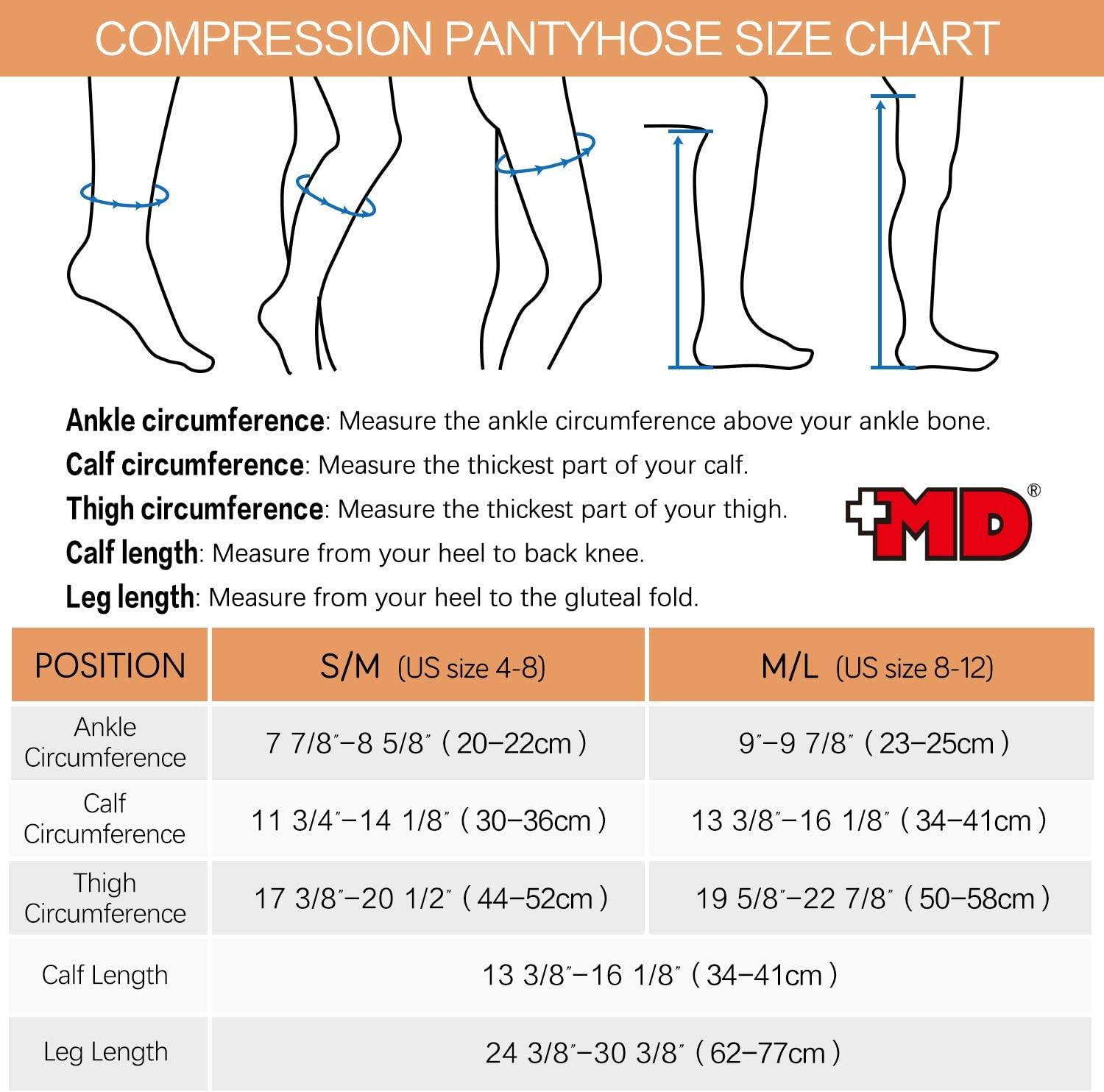 MD 15-20mmHg Women's Graduated Compression Pantyhose Medical