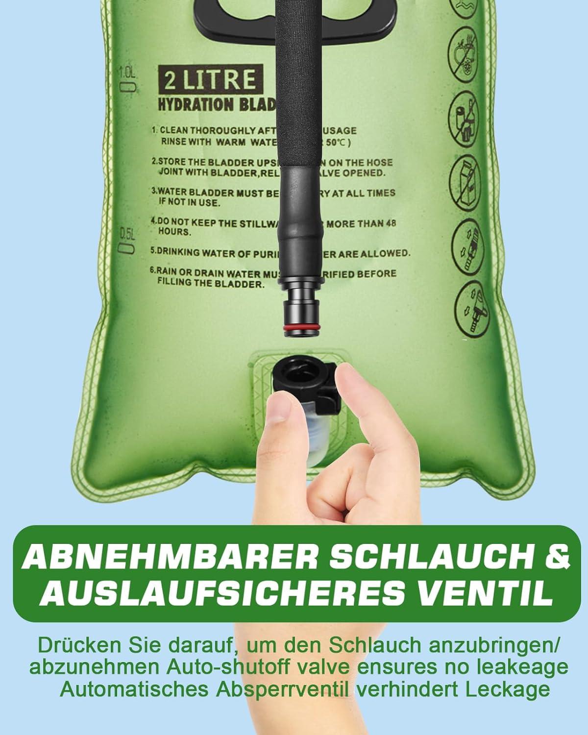 Zacro 2L Hydration Bladder Water Bag Antimicrobial BPA-Free