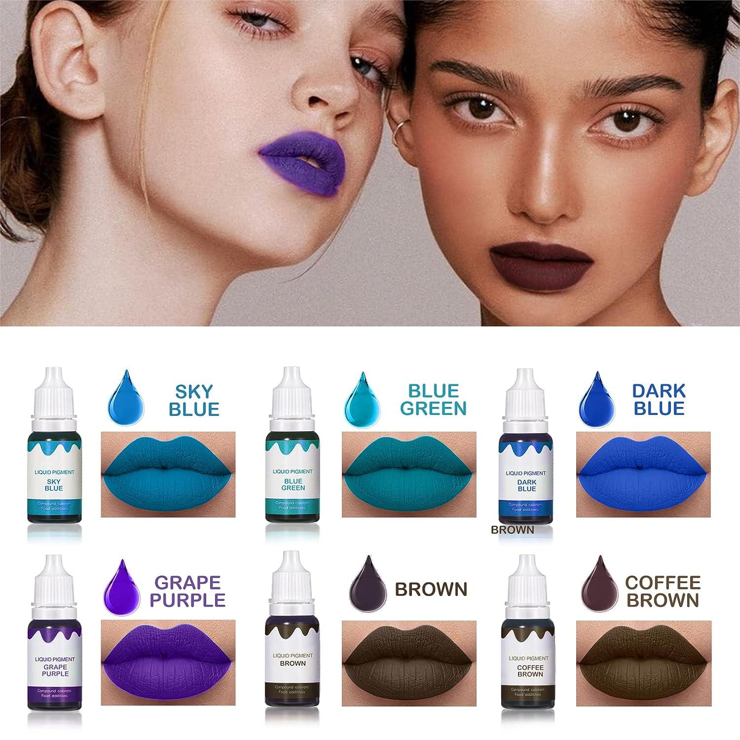QIUFSSE 12 Colors DIY Lip Gloss Pigment Set Liquid Pigment for Lip