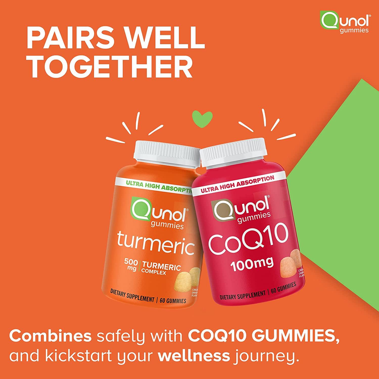 Turmeric Gummies Qunol Gummy with 500mg Turmeric Curcumin Joint Support