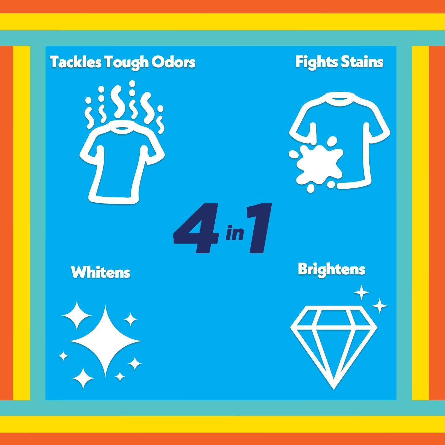 all Mighty Pacs Laundry Detergent 4In1 with Odor Lifter Tub 60