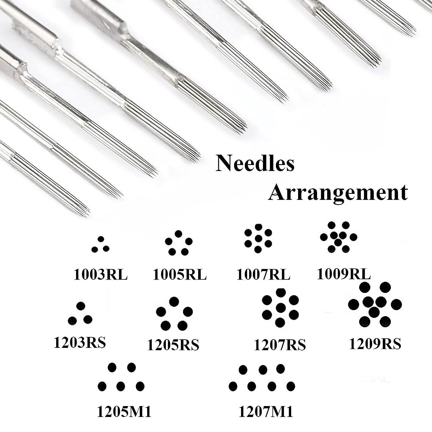 Yugui 50Pcs Stick and Poke Needles Mixed 3RL 5RL 7RL 9RL 3RS 5RS 7RS