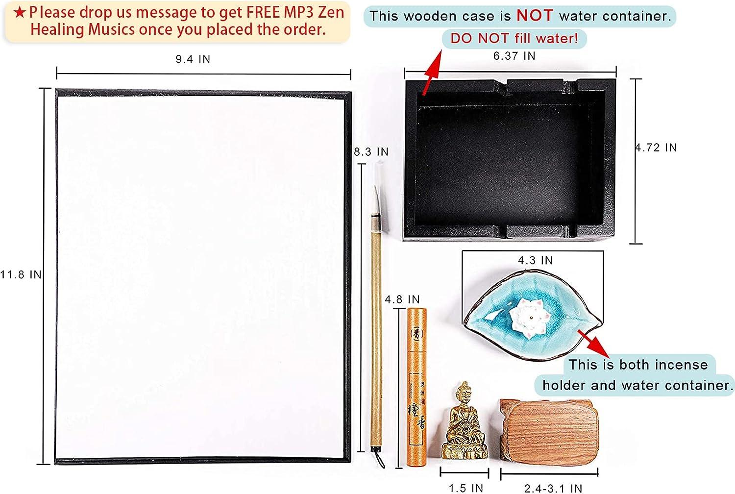 Buddha Board Mini Art Set: Water Drawing Board with Mini Water Brush for Mindfulness and Meditation - Zen-Based Drawing Board - Painting and Art Supplies - Ideal Relaxation Gifts (5 x 5