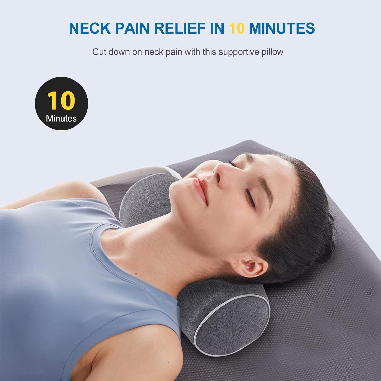 odfit Cervical Pillow for Pain Relief, Memory Foam Neck Stretcher Pillows  with Pillowcase, Neck Support Traction Relaxer for Relieve Muscle Tension  Spine Alignment