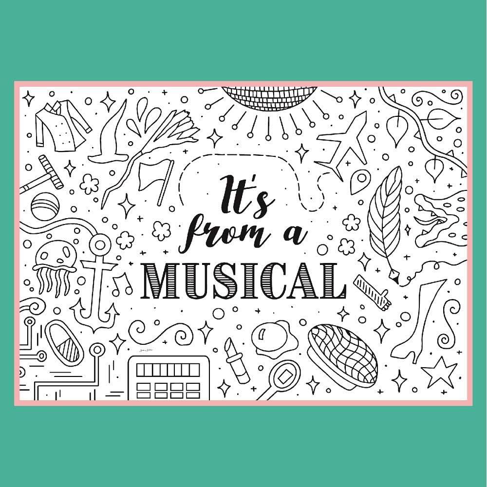 Coloring Broadway Theatre Nerds Coloring Pages - Set of 4 Hand-Drawn ...