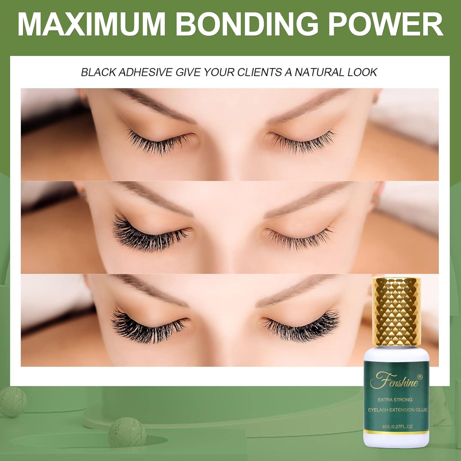 Fenshine Extra Strong Eyelash Extension Glue Black Lash Adhesive for