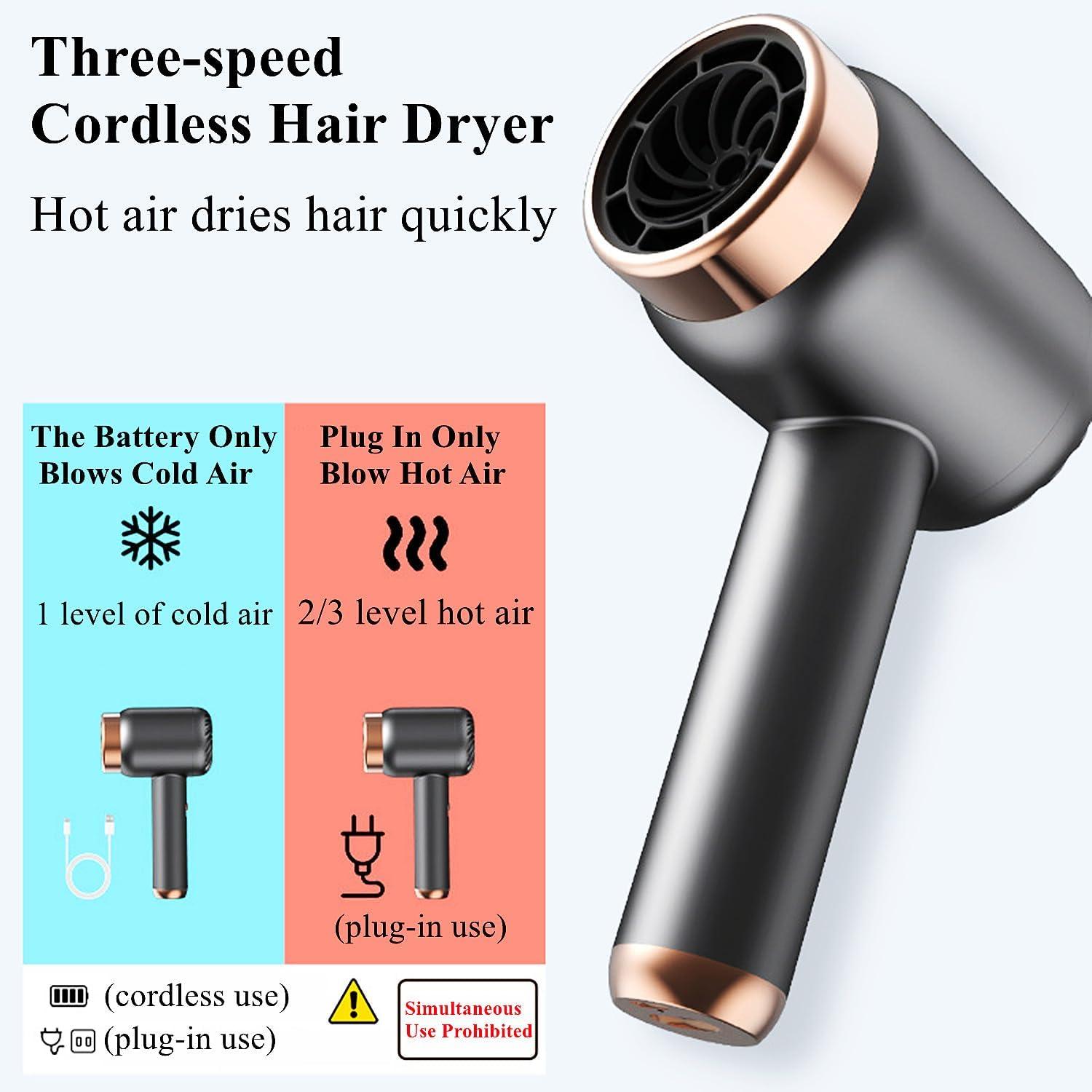 WTTTTW Handheld Cordless Hair Dryers 1000W Portable Hairdryers w
