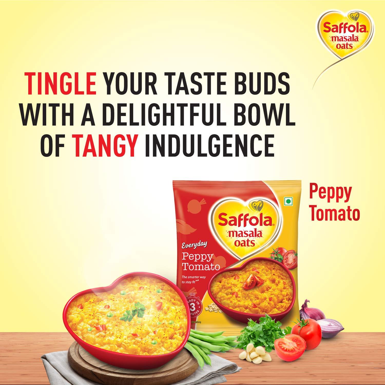 Saffola Masala Oats Peppy Tomato 500 grams (17.63 oz) Vegetarian