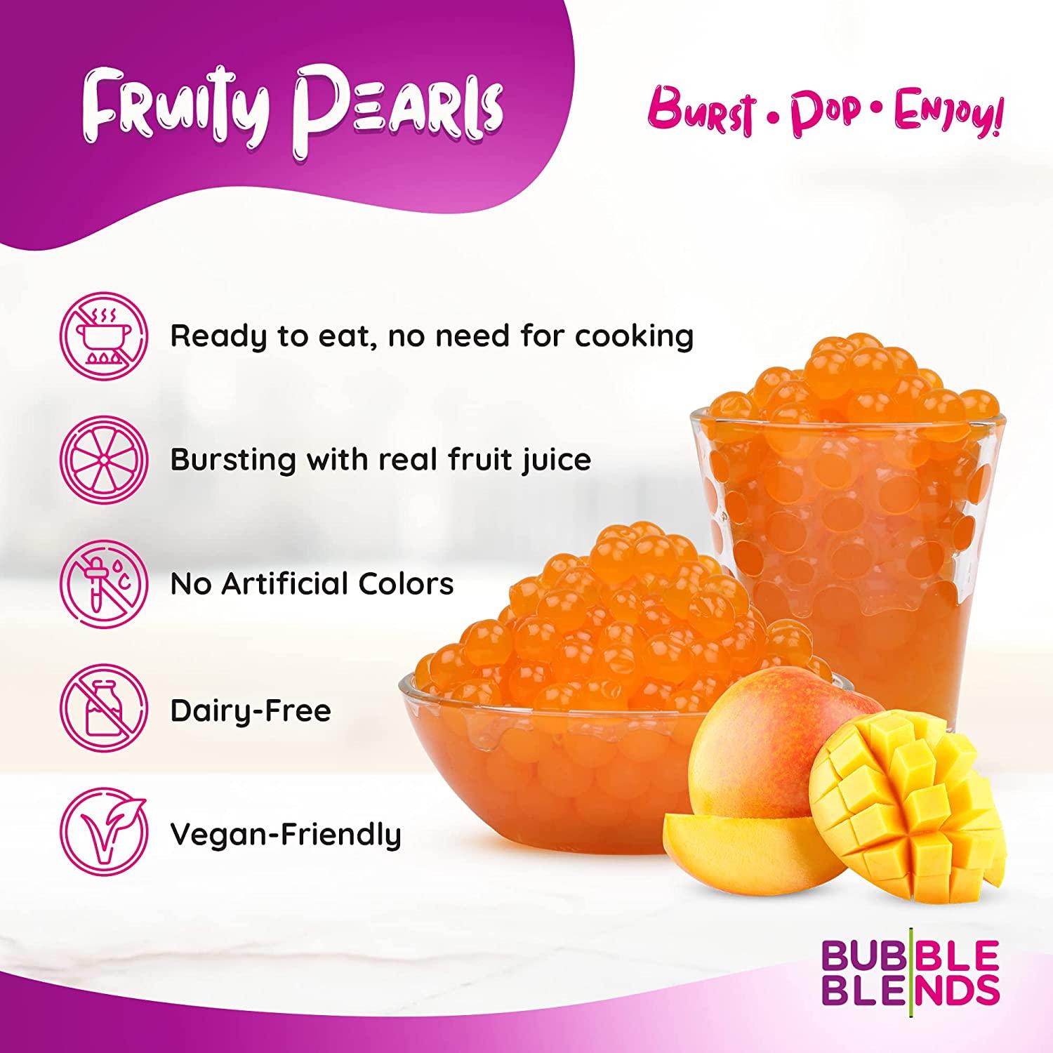 Mango Popping Boba 7lbs NonDairy, FatFree, GlutenFree Real