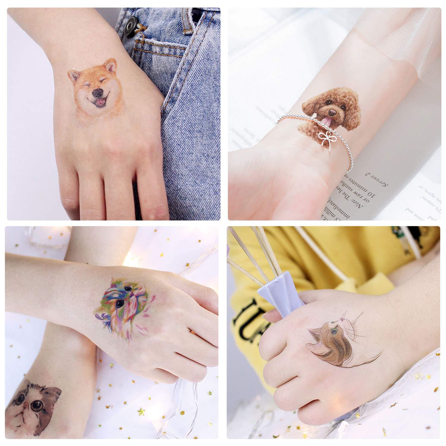 Animal Theme Temporary Tattoos for Kids Zoo Patterned Body Art for