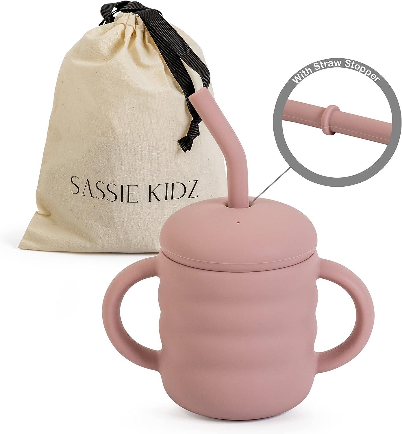  Cute 2-1 Silicone Straw Sippy Cup with Stopper - 5.4