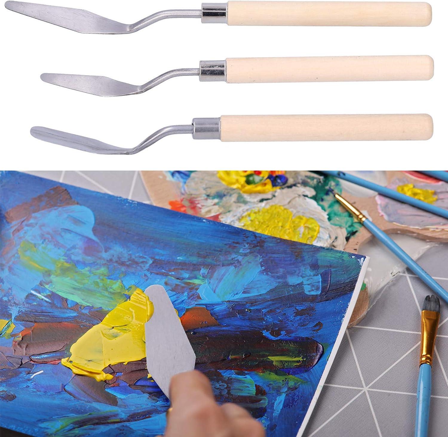3Pcs Wooden Handle Palette Knife Set for Oil Painting and Art Scraping