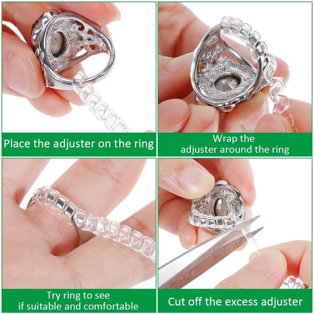  Anpro 15 Pack Ring Size Adjuster - with 3 Sizes Clear
