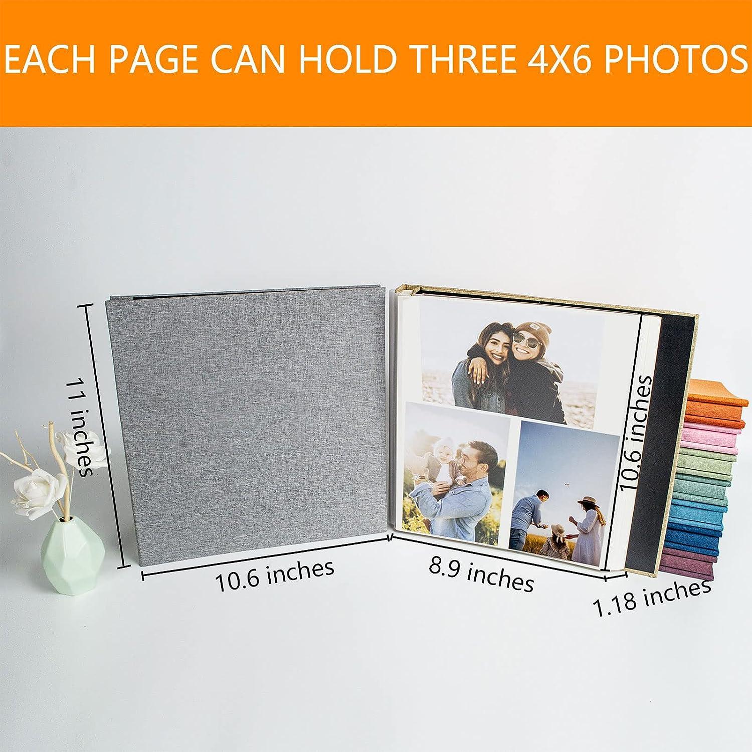  Photo Album Self Adhesive Pages for 4x6 5x7 8x10 Pictures  Scrapbook Magnetic Photo Albums with Sticky Pages Books with A Metallic Pen  for Baby Wedding Family 11x10.6 LightBlue 60 Pages 