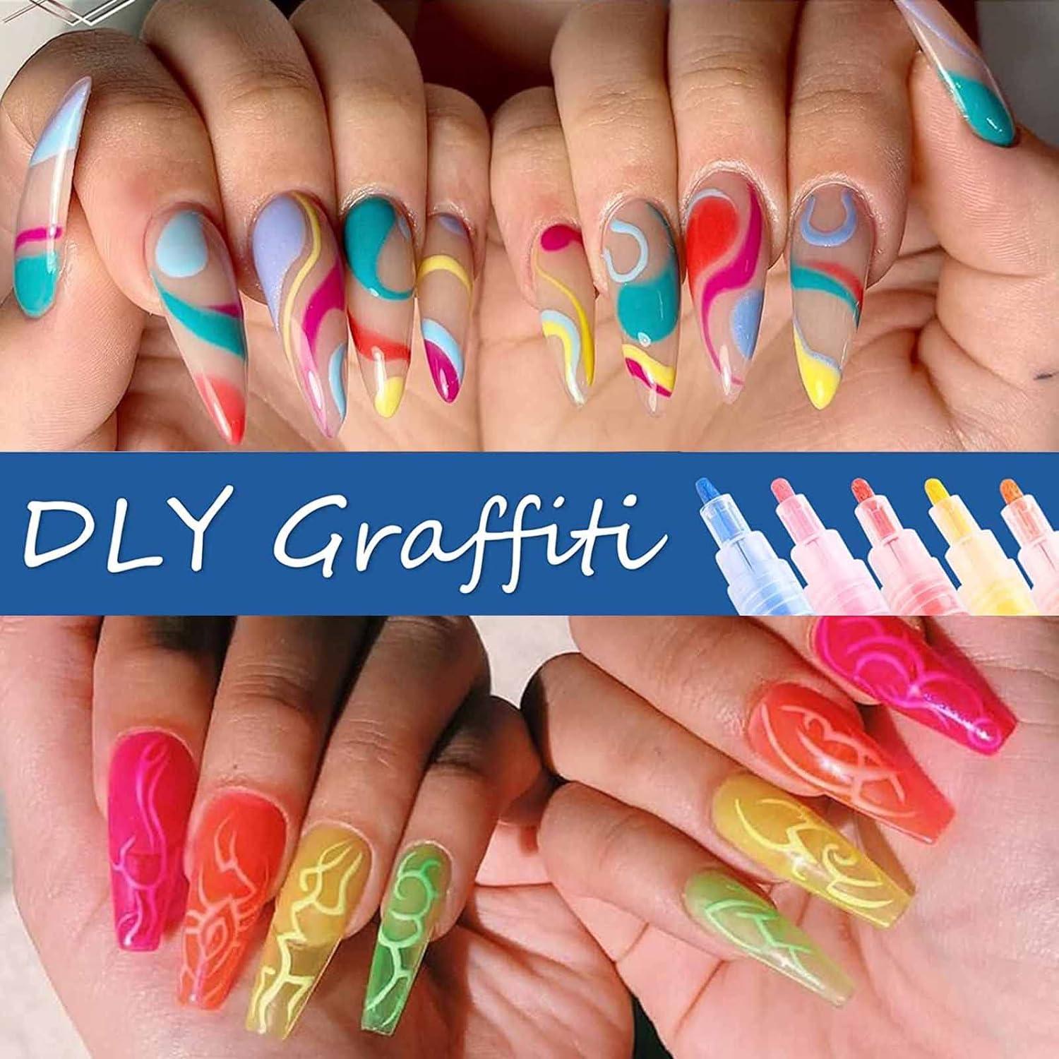 U-Shinein 12 Colors Nail Art Pens Waterproof Nail Art DIY