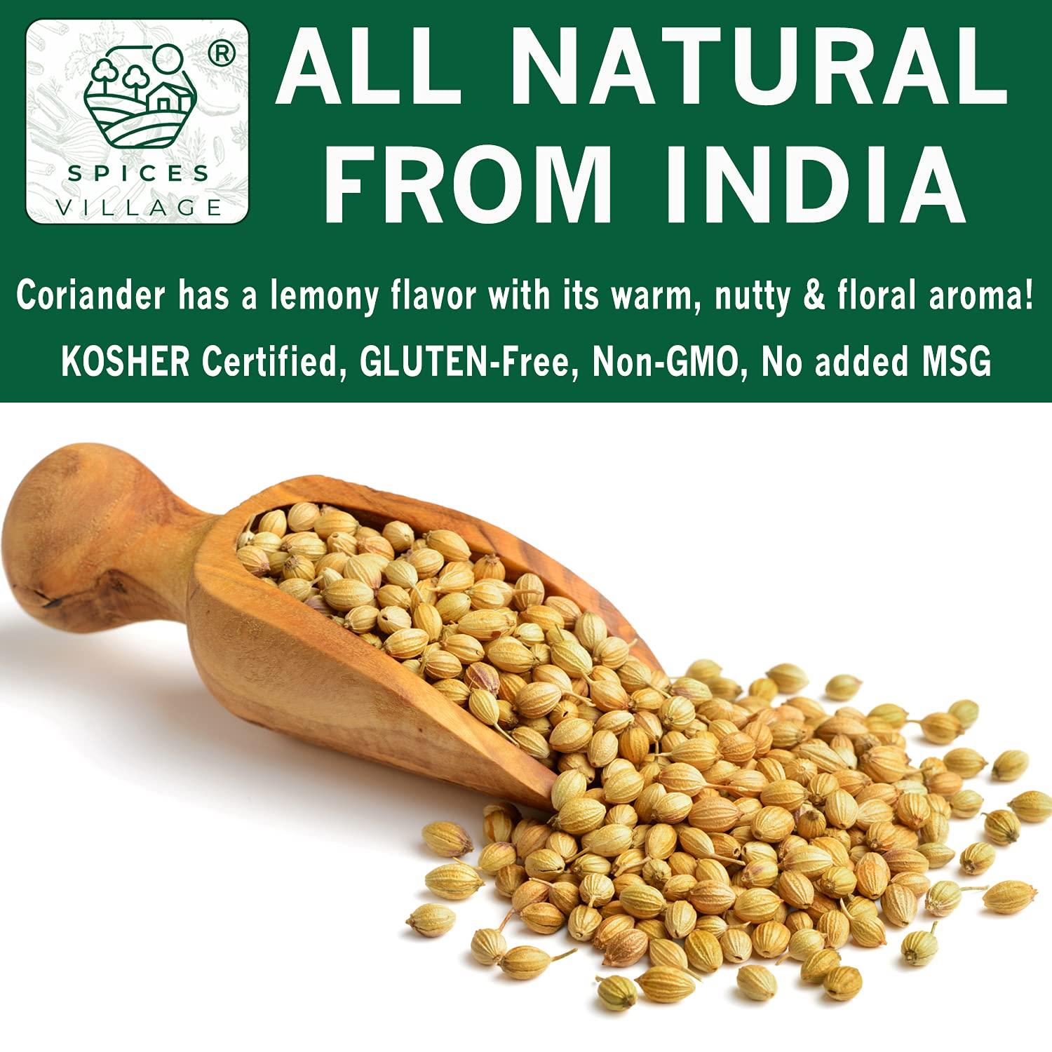 Spices Village Whole Coriander Seeds (8 oz) All Natural Indian Spice