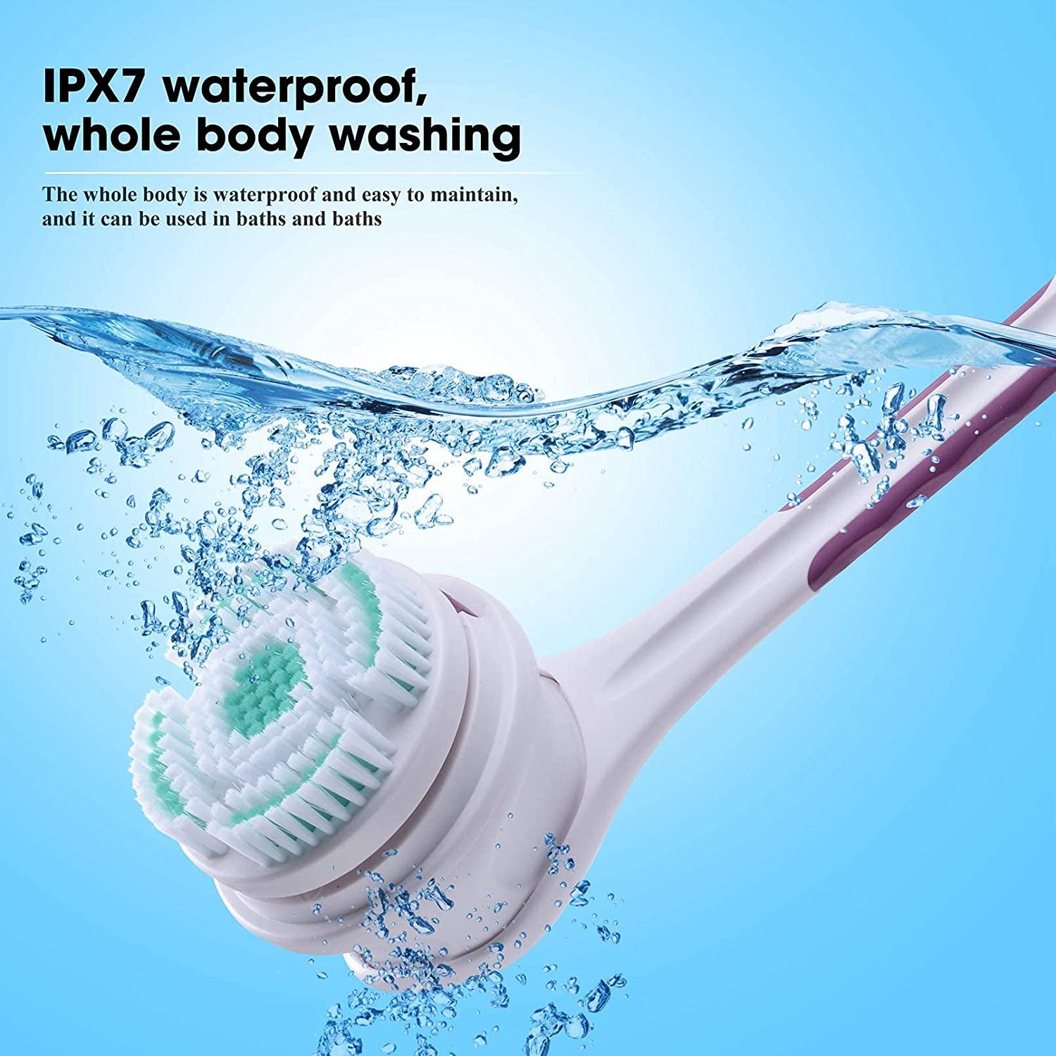 SoulBay Electric Body Brush with 5 Attachments Rechargeable Back Brush