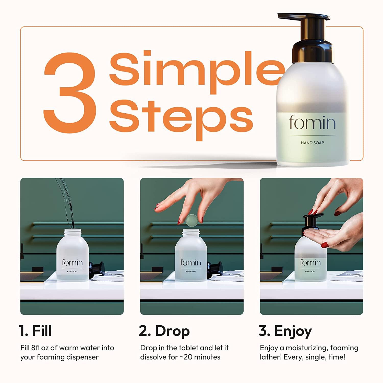 FOMIN Foaming Hand Soap Tablets (16 Count) Makes 128 fl oz (16 x 8 fl oz) Variety Pack