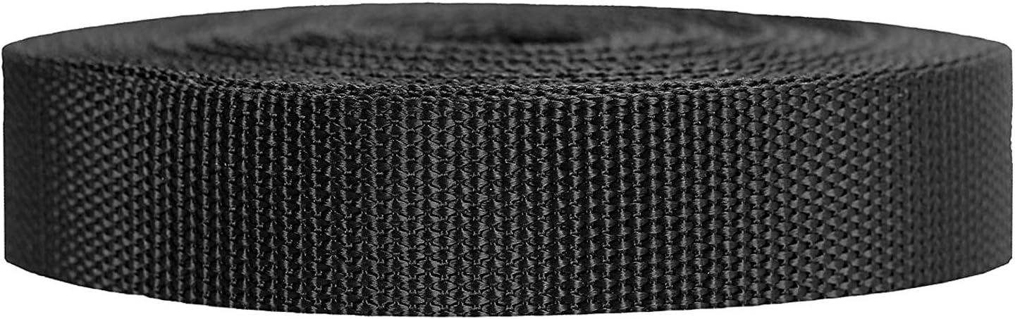 Devobunch Nylon Webbing Straps, 1 Inch Wide Heavy Duty Nylon Strap, Durable  Flat Rope Webbing, 10 and 25 Yard Roll for B