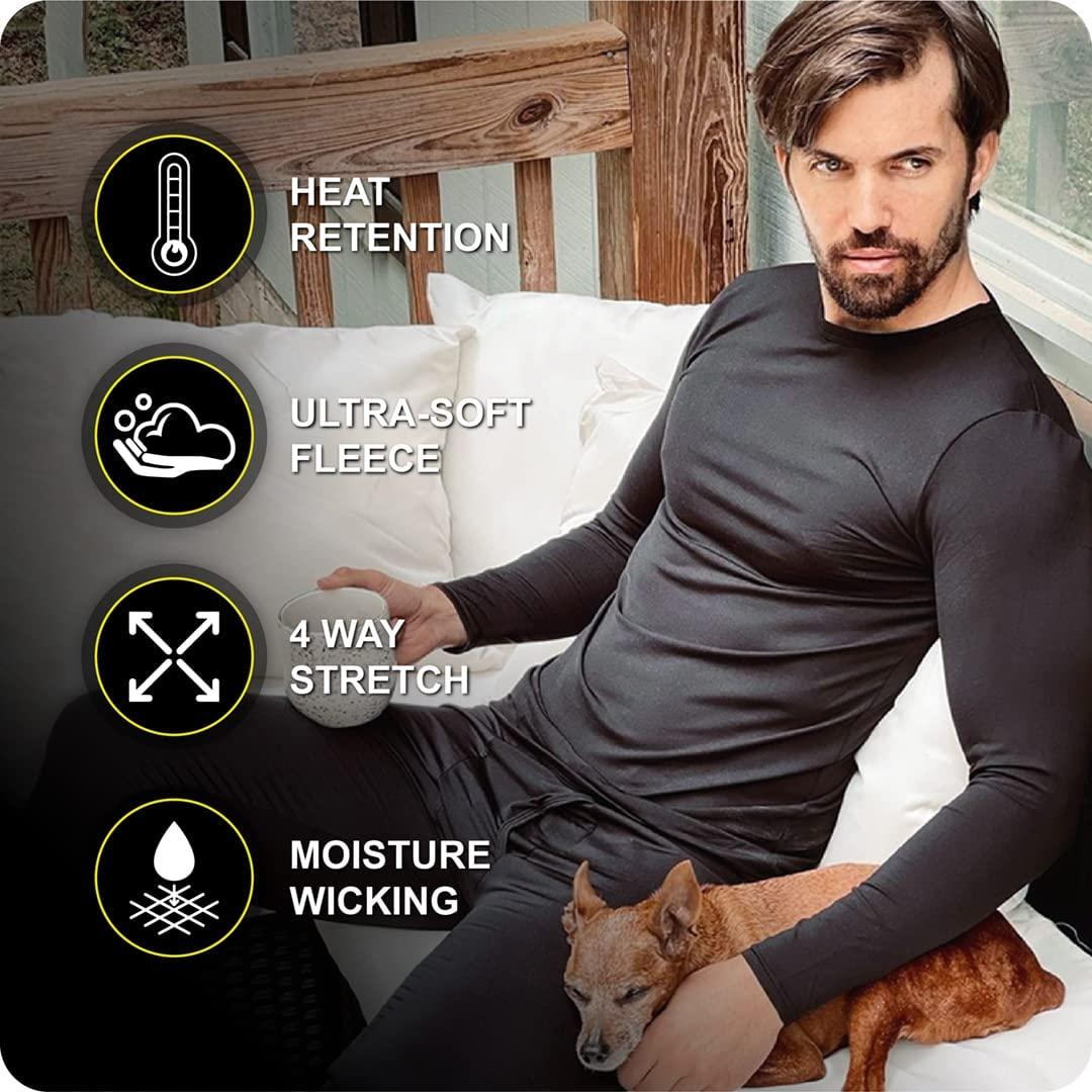 Thermajohn Long Johns Thermal Underwear for Men Fleece Lined Base