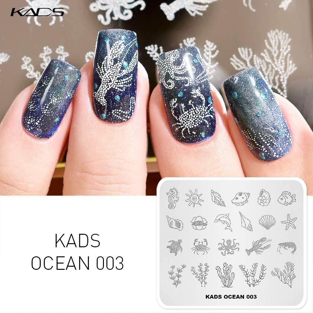 KADS 5Pcs Nail Stamp Plates set Nails Art Stamping Plate Set Nail plate  Template Image Plate Ocean Series