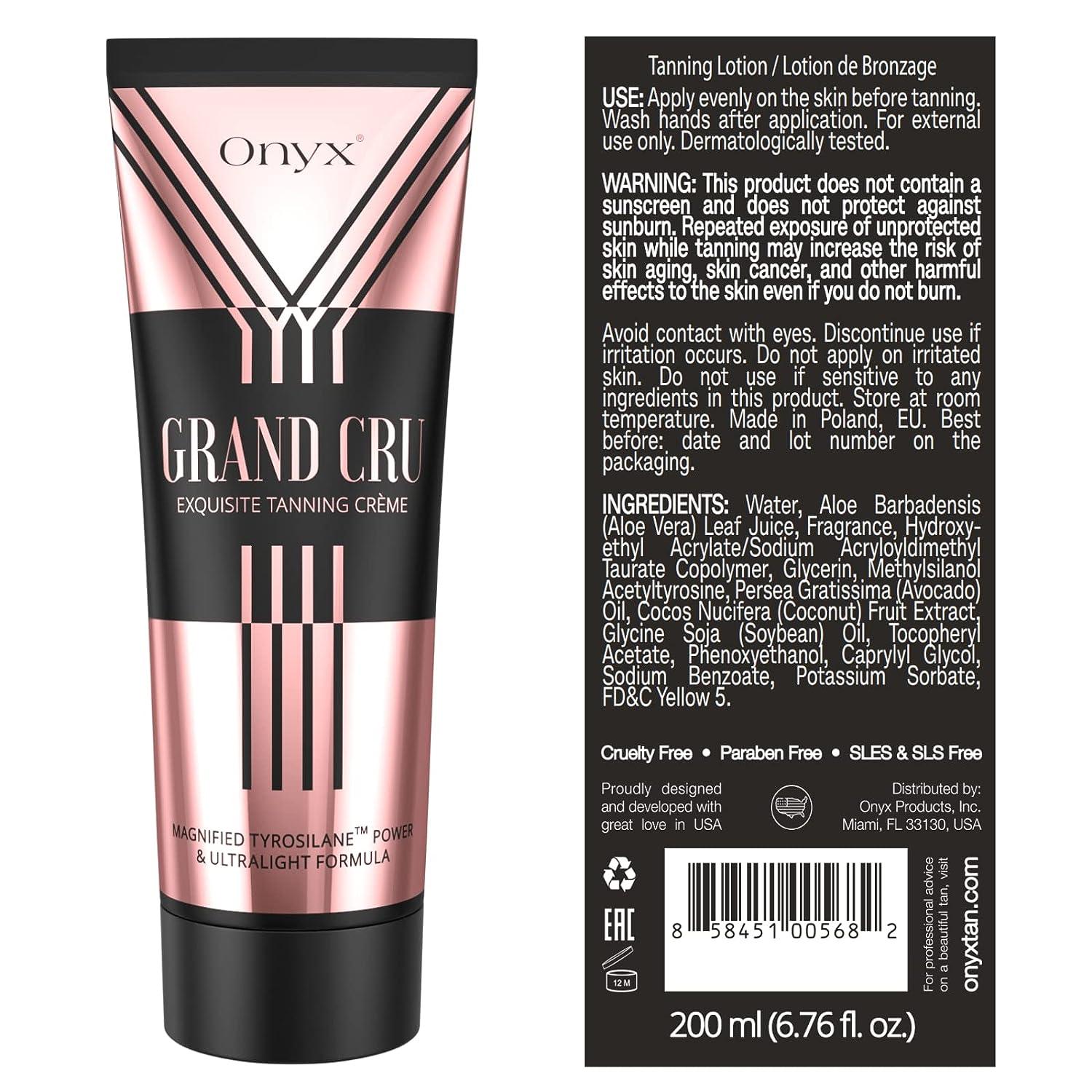 Onyx Grand Cru Tanning Lotion for Tanning Beds Tan Accelerator with
