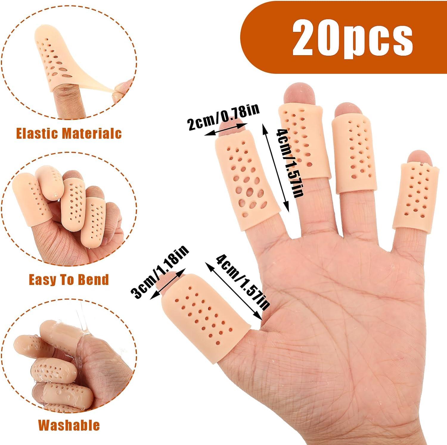 20 PCS Gel Finger Cots with Air Holes Silicone Finger Protectors Finger