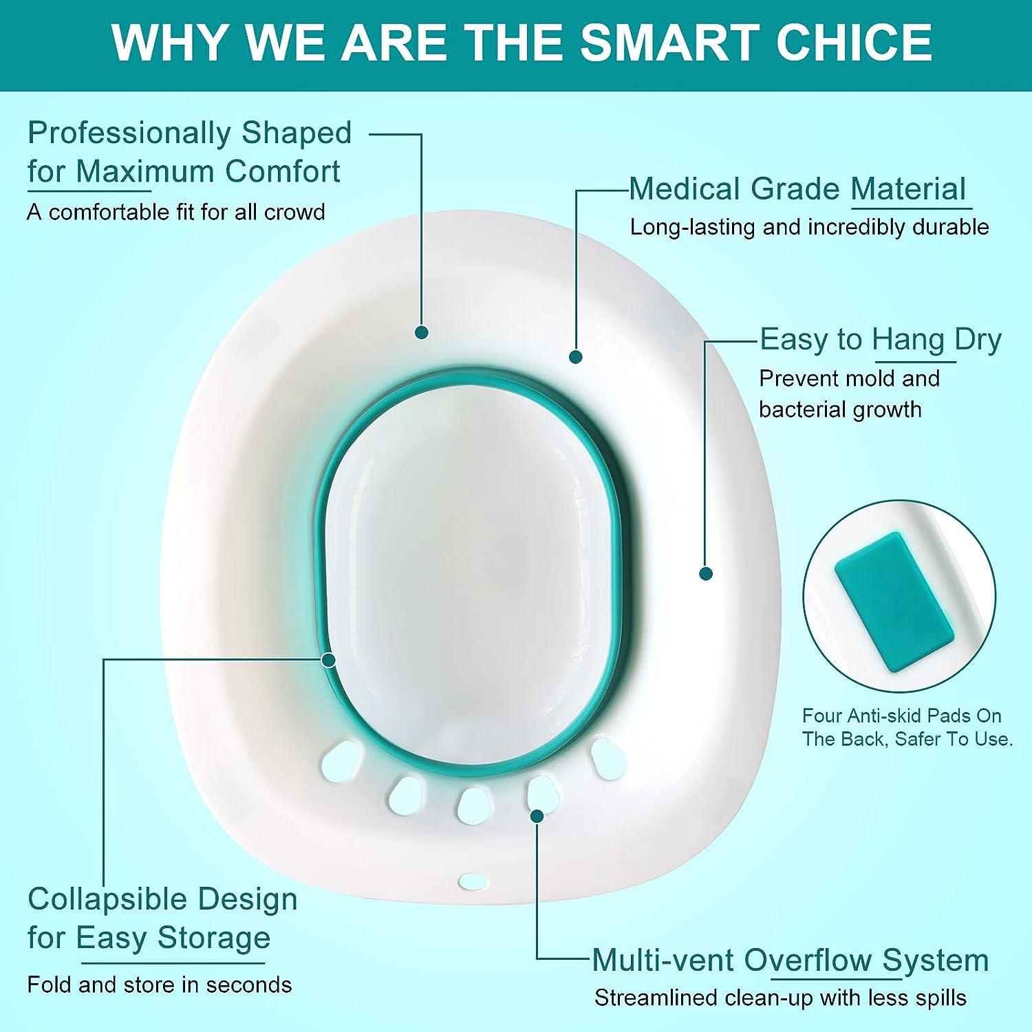 Sitz Bath Kit for Hemorrhoids and Postpartum Care Foldable, Designed
