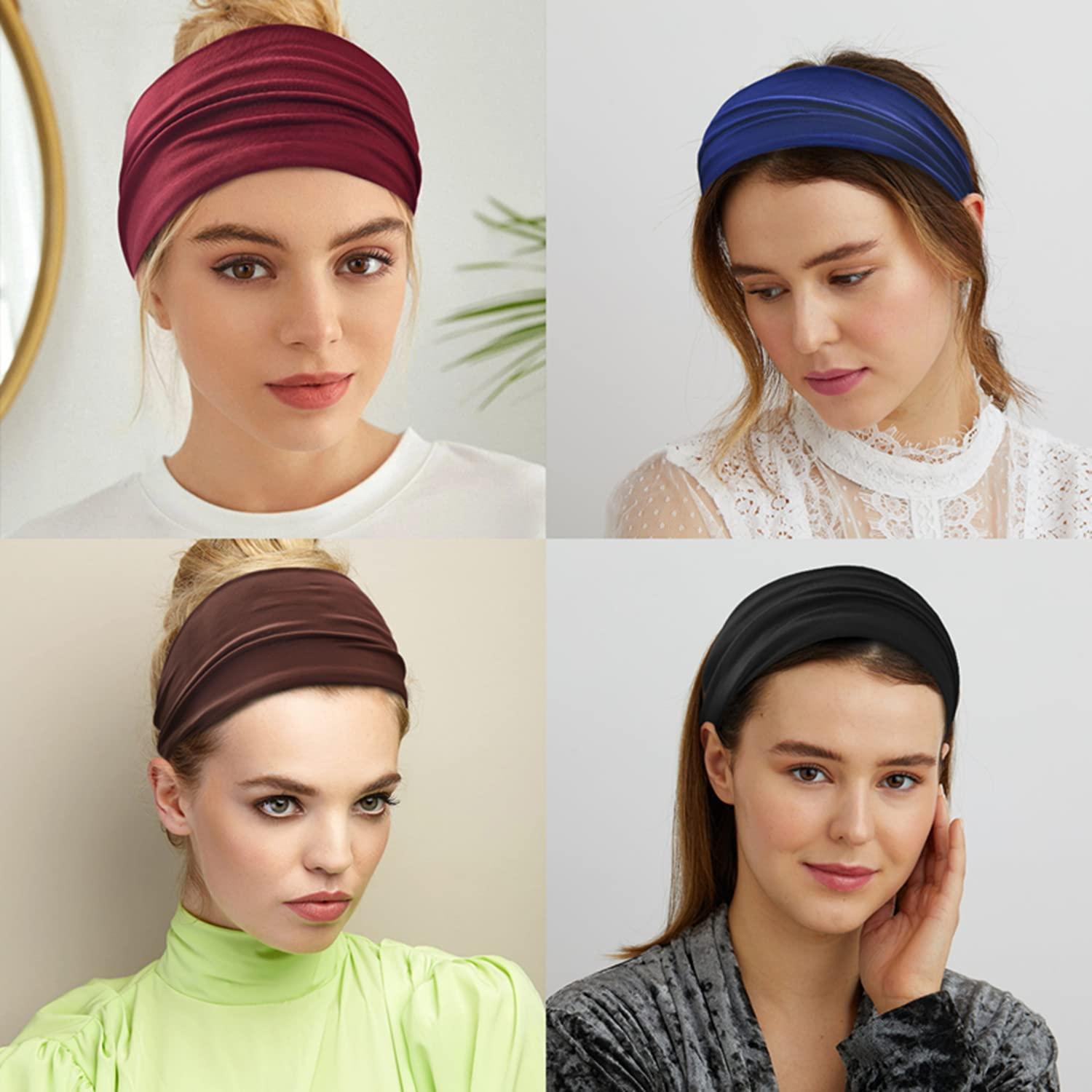 Carede 12 Pack Wide Headbands for Women No Slip Stretchy Yoga