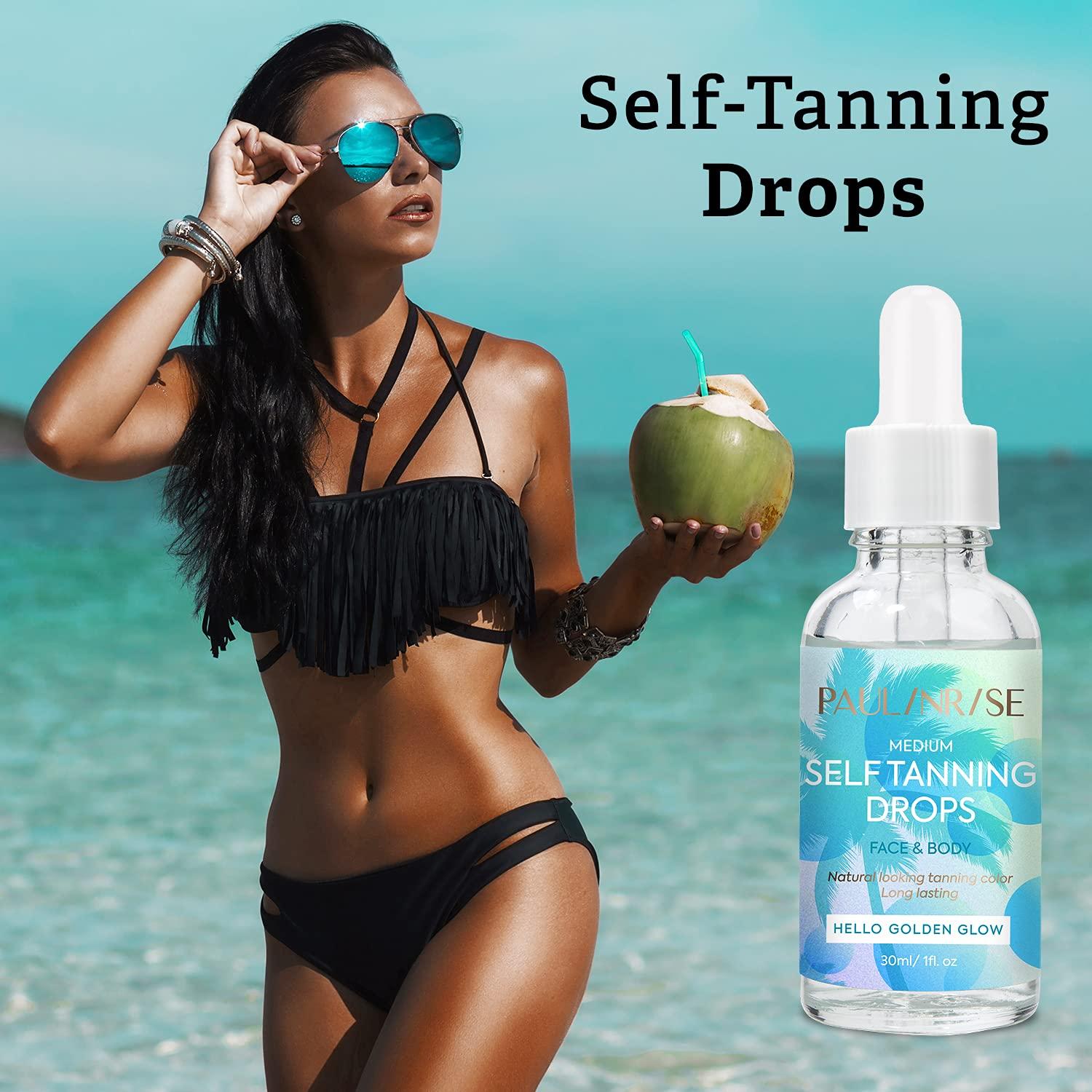 Self Tan Oil Drops Self Tanner for Face and Body Medium SelfTanning Oil for Natural Look