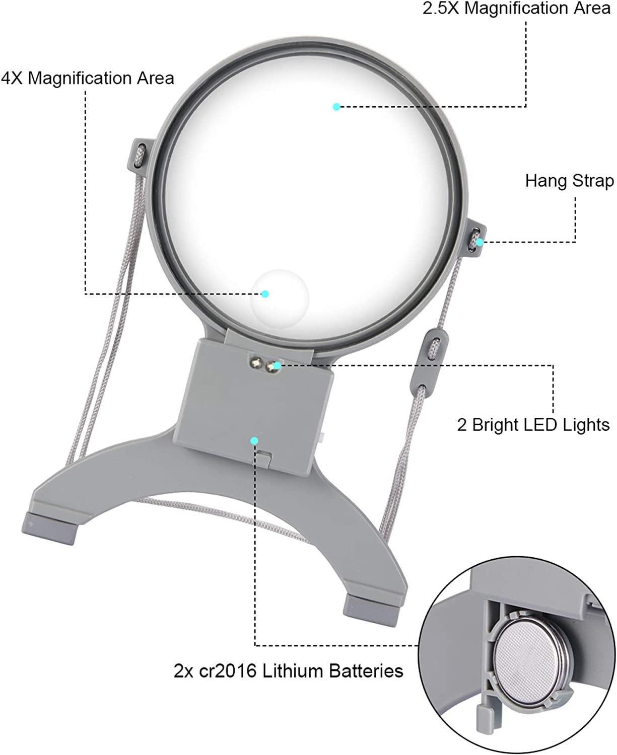 EasyLifeCare Hands Free Chest Rest LED Magnifier Neck Wear Visual Aid