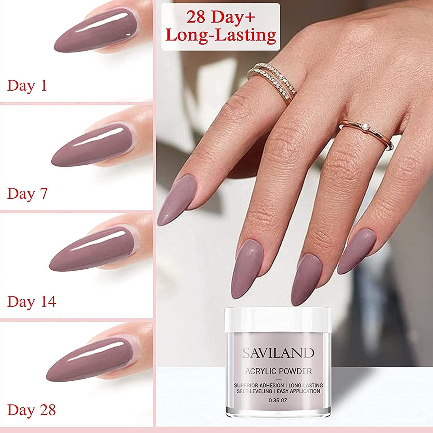 Saviland Red Clear Acrylic Powder for Nails Extension & Nail Carving