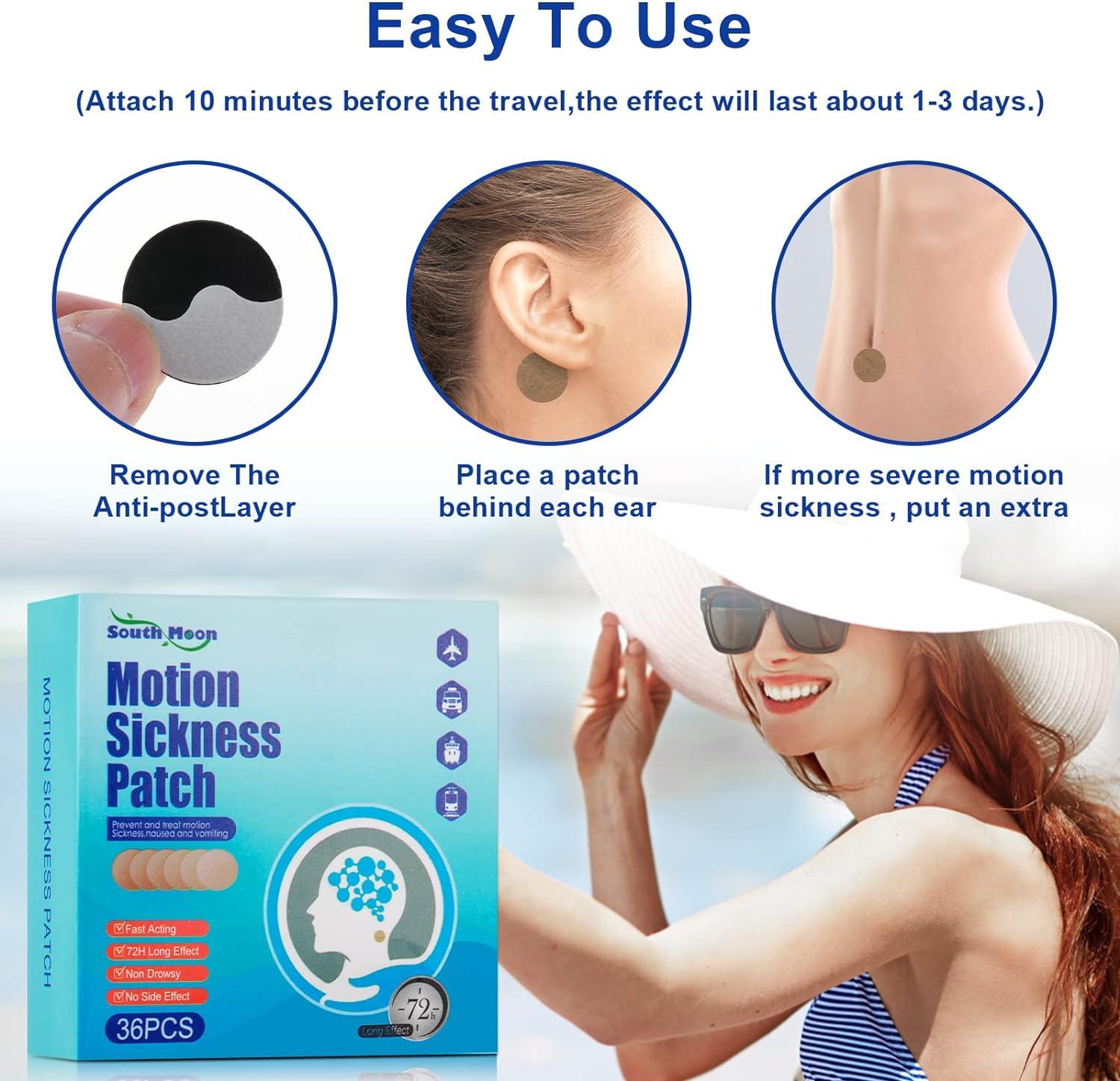 36 Pieces Motion Sickness Patches Sea Sickness Patch for Cruise Motion