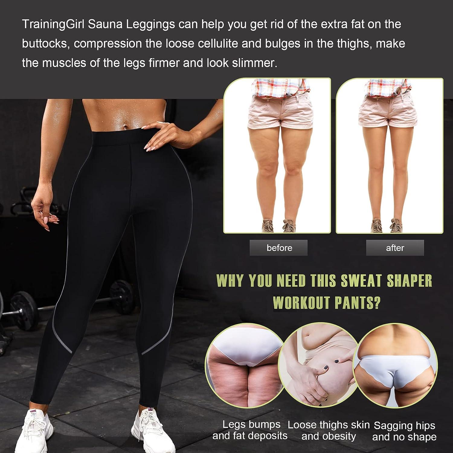 Womens Compression Slimming Leggings Neoprene Slimming Capri Pants Thighs  Fat Burner Best Workout Sauna Suit High Waist Tummy Control Shapewear 