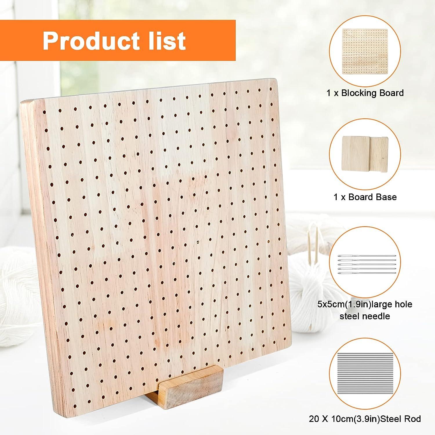 Wooden Blocking Board Granny Square Crochet Board Crafting with 324 Small  Holes for Setting Sewing Knitting Artworks for Friends