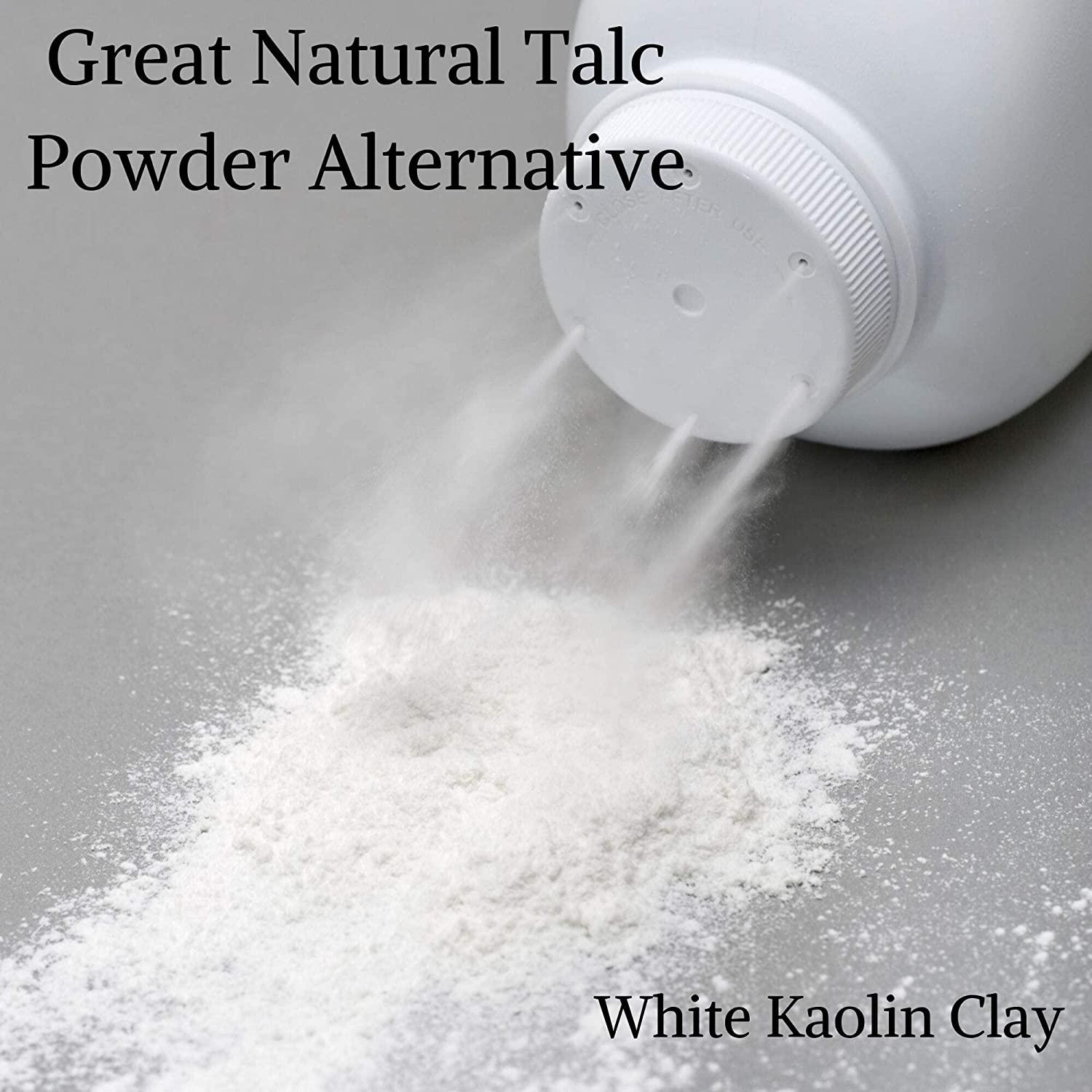 Kaolin White Clay 12 oz Powder, 100% natural for making DIY spa mud mask  for face/facial, hair, body, soap, deodorant, bath bomb, talc, setting  makeup, and lotion by Bare Essentials Living