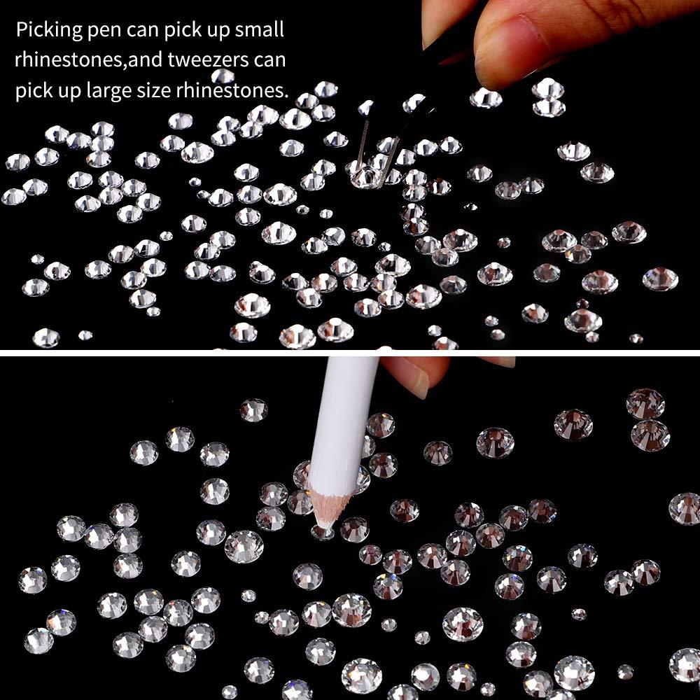 OUTUXED 5040pcs Clear Rhinestones for Crafts Flatback White Nail