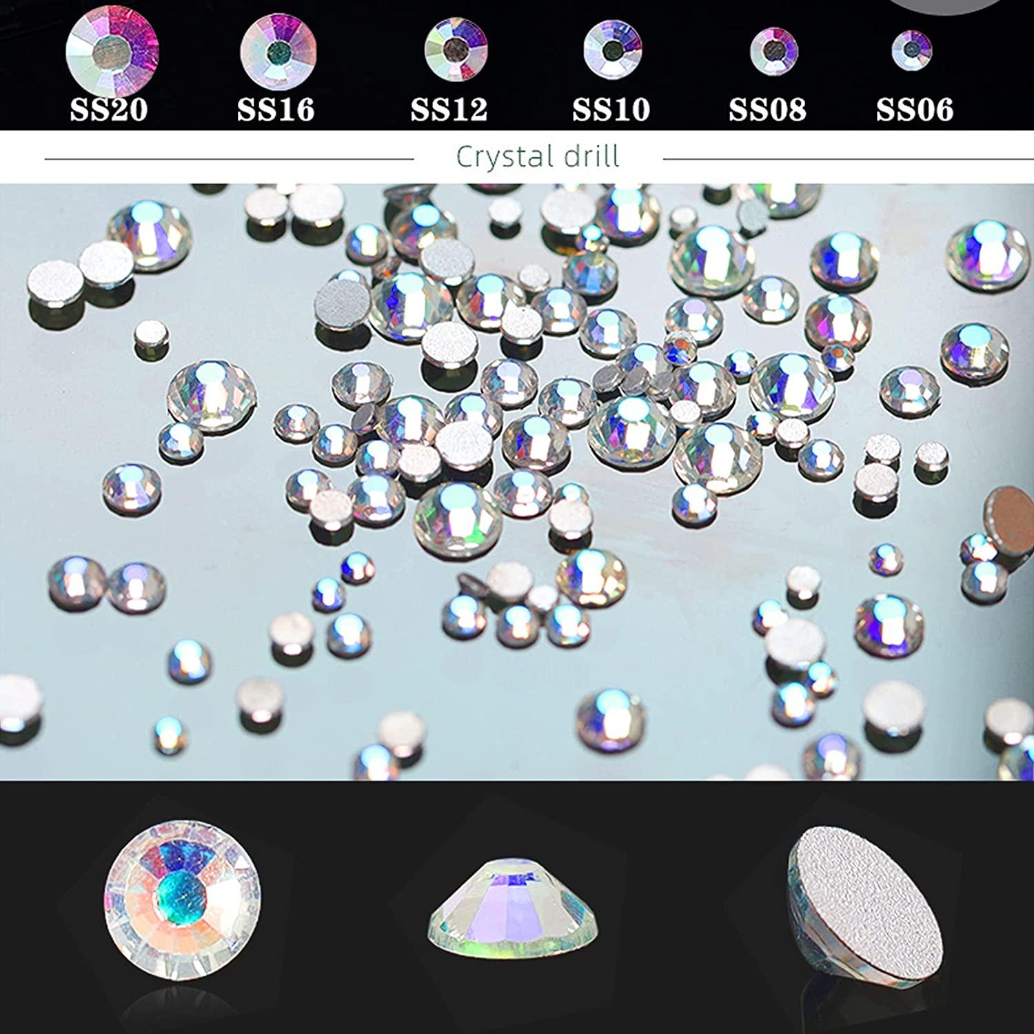 4880Pcs AB Crystal Nail Rhinestones Set, Nail Art Rhinestones Round Beads  Flatback Glass Gems Stones, Multi Shapes Rhinestones Nail Art 3D Crystals  for Nail DIY Crafts Clothes Shoes Jewelry S1-AB Color