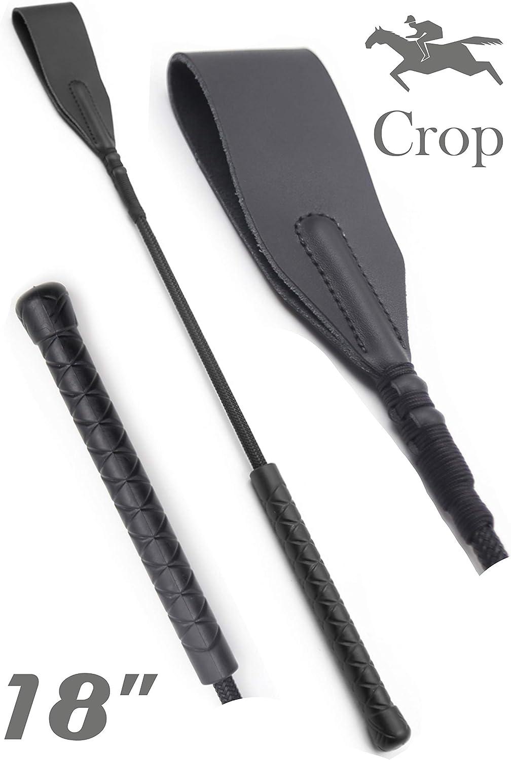 thumbnail image 2 of OBTANIM 18 Inch Riding Crop PU Leather Horse Whip For Equestrian Gold 2 of 14