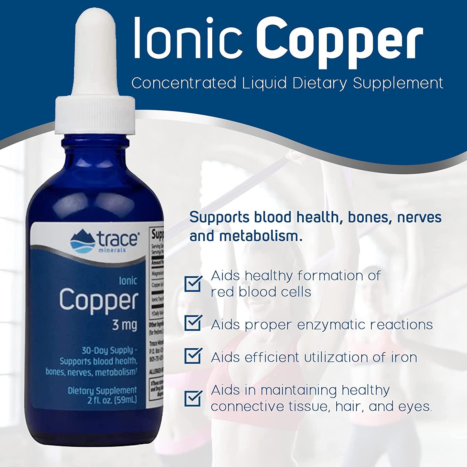 Trace Minerals Ionic Copper Supplement 2oz Liquid Formula