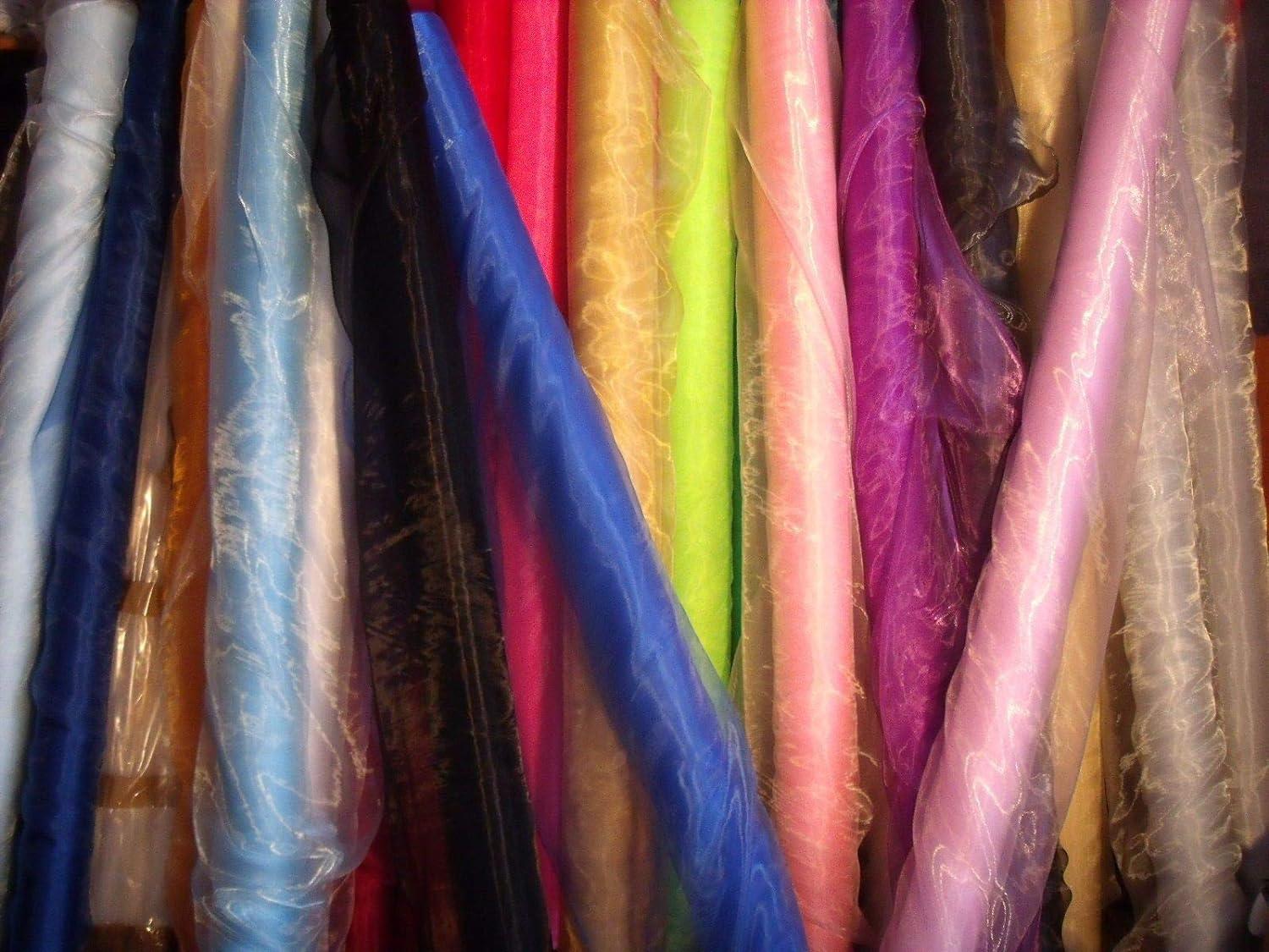 MDS Pack of 10 Yards Long Bridal Solid Sheer Organza Fabric Bolt for  Wedding Dress, Fashion, Crafts, Decorations, Backdrop, Christmas Craft  Supplies