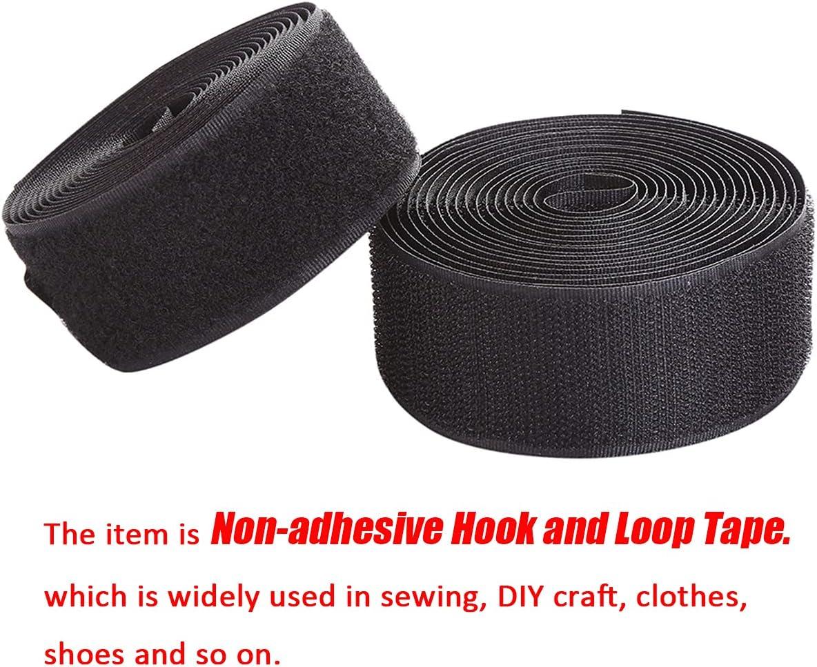 1 Inch Black Self-Adhesive Hook and Loop Tape - 5 Yards