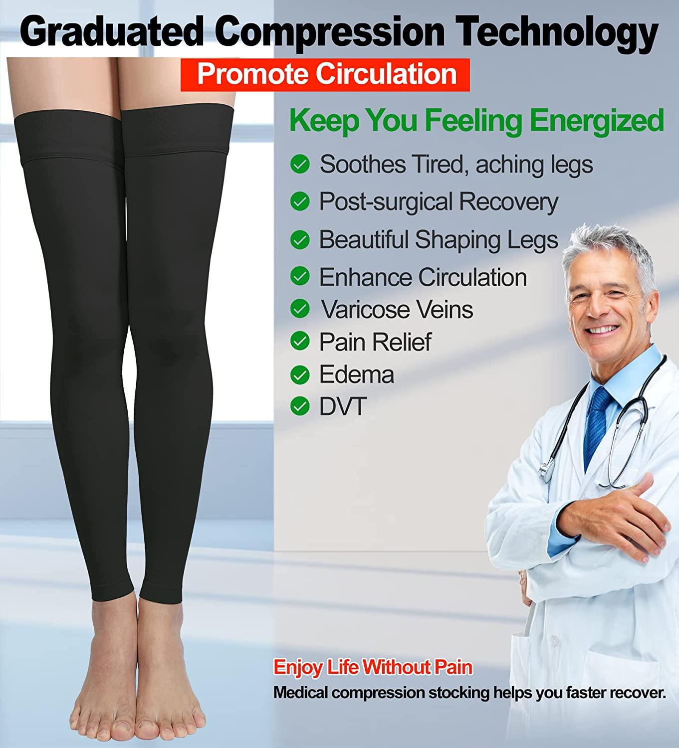 Compression Stockings Medical Varicose Vein Knee Support Thigh High Men  Women