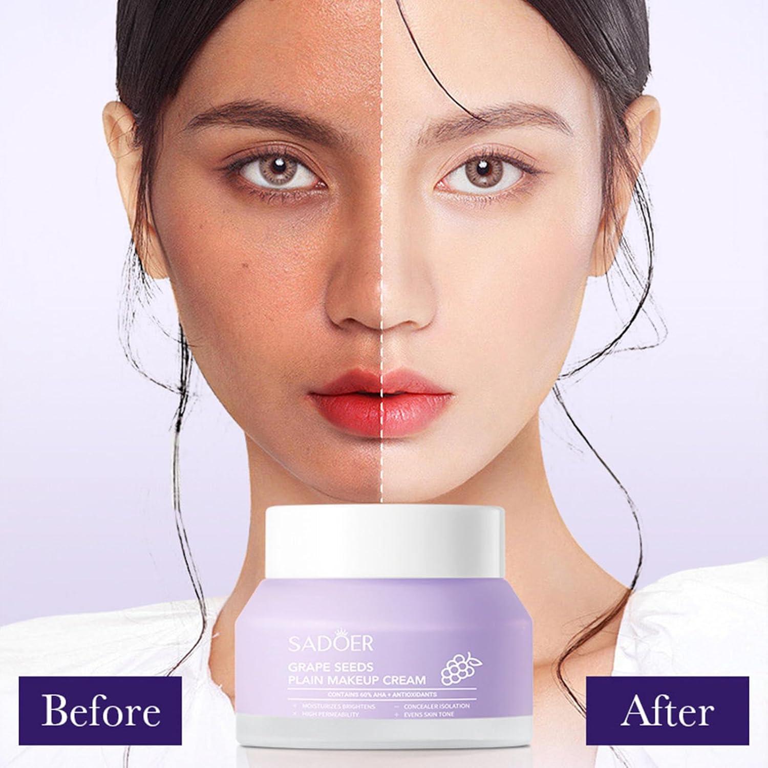 Traubenkern Tone-Up Creme 50g – Feuchtigkeitsspendende Aufhellcreme Für Natürlichen Nude-Look