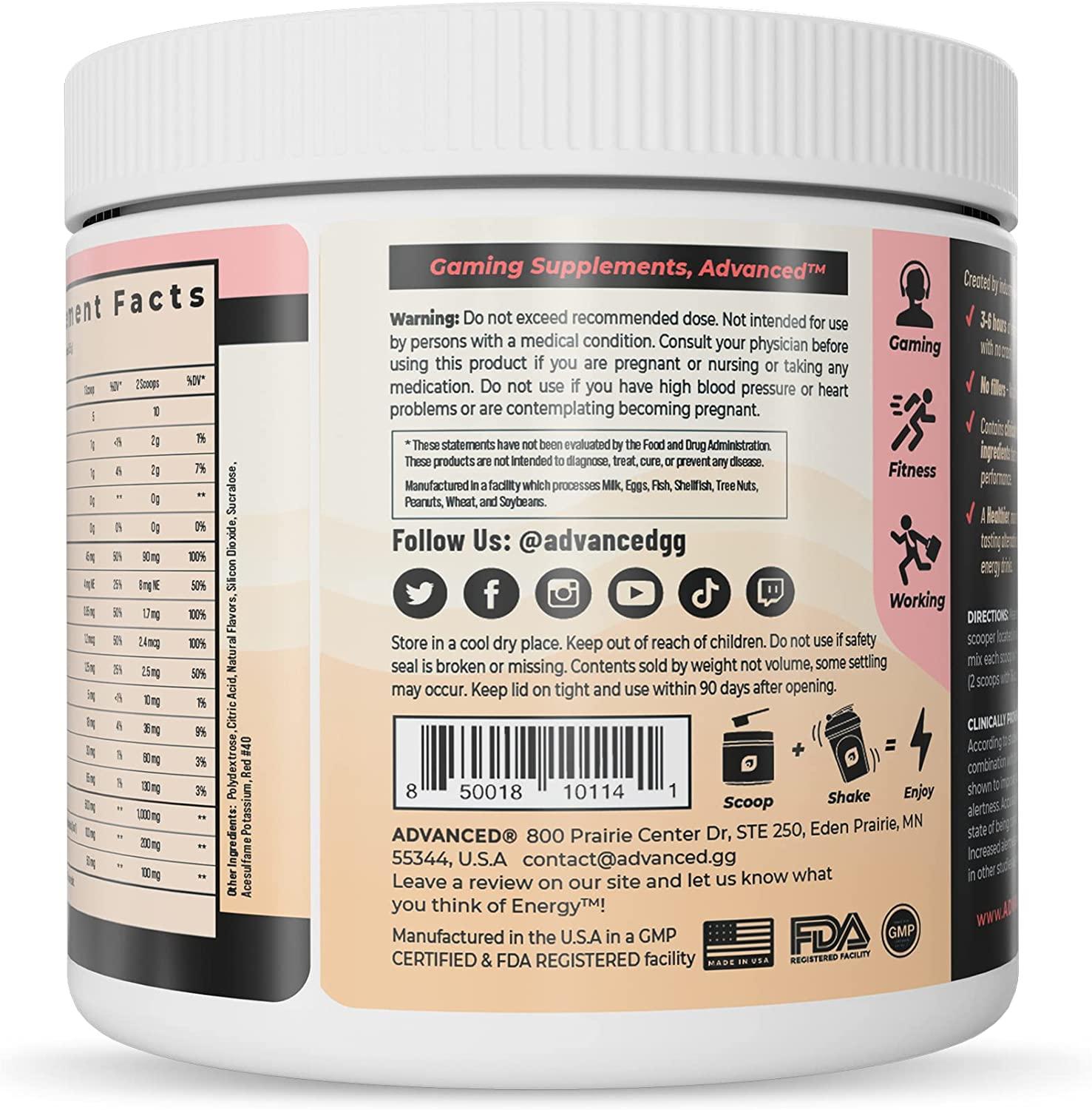 Energy by ADVANCED Energy Boosting Formula with Electrolytes for