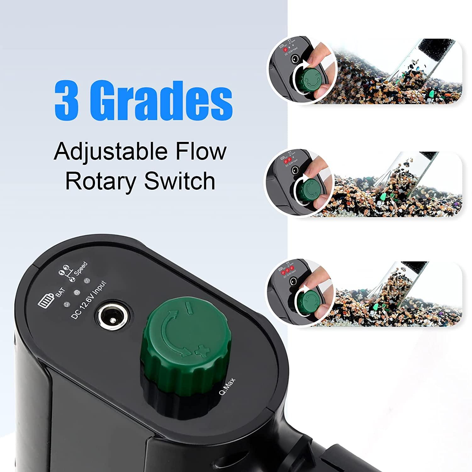 AQQA Aquarium Rechargeable Gravel Cleaner Kit Powerful Fish Tank