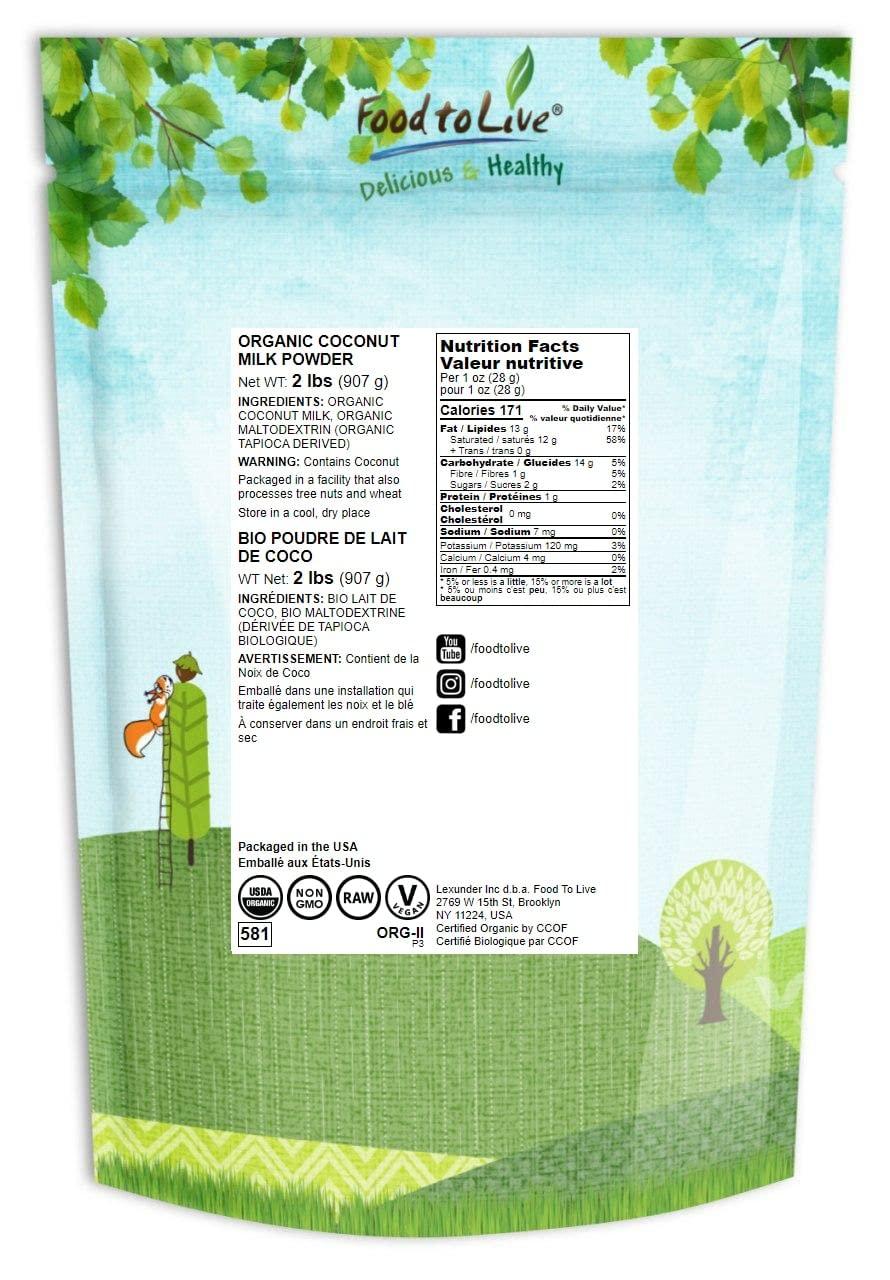 Organic Coconut Milk Powder, 2 Pounds NonGMO, Dehydrated Fresh Coconut