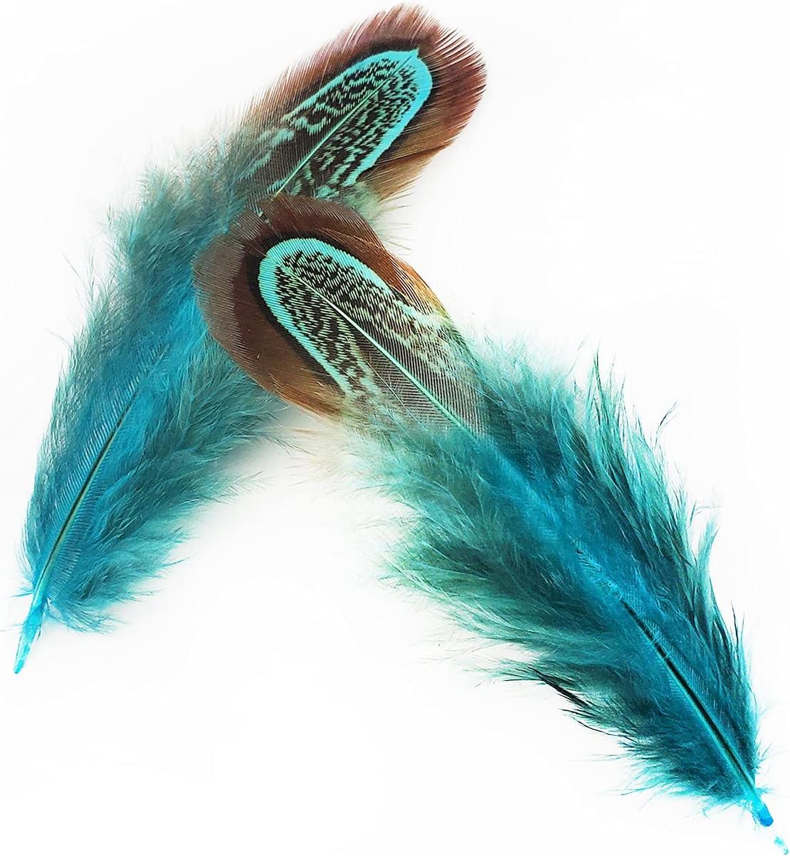 6-9 Inch Natural Guinea Wing Plumage Feather For Diy Craft, Jewelry And  Clothing Decoration Pack Of 20-blue